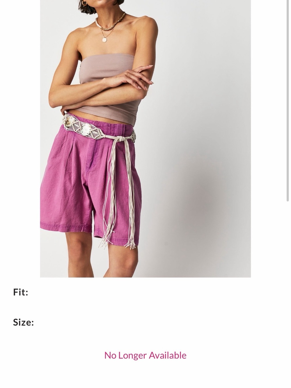 Free people High-Rise Pink Cotton Relaxed Shorts